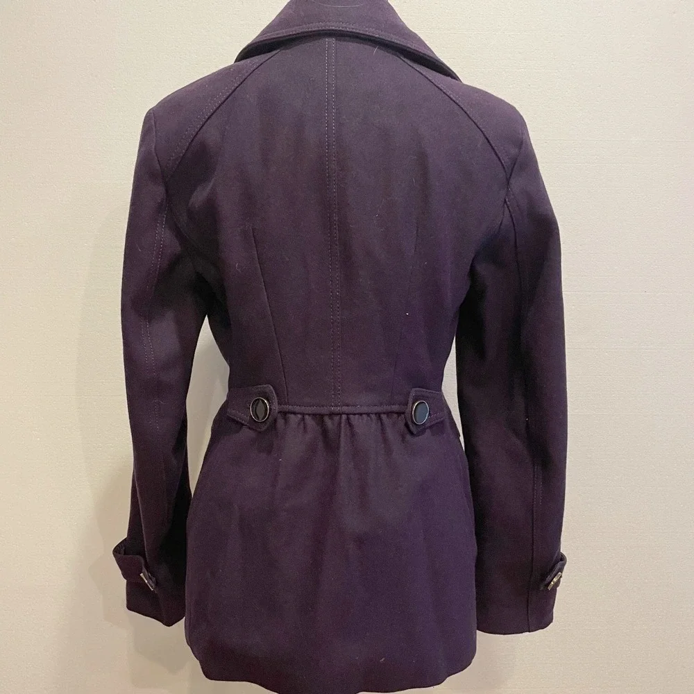 Express Royal Purple Double Breasted Wool Blend Peacoat‎ Jacket Size S